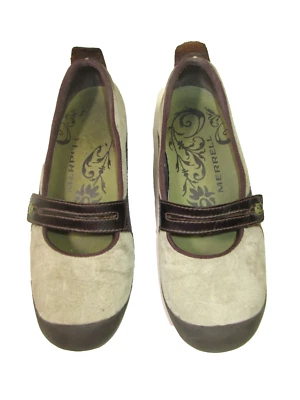 Merrell Women Plaza Bandeau Shoes Size 7.5 Mary Jane Beige Suede J46404 B16 - Изображение 1 из 4