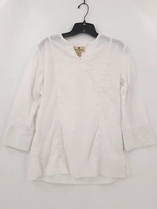 Woolrich Shirt Damen Farbe Weiß Langarm V-Ausschnitt Naht Freizeit Transparent Tunika - Bild 1 von 8