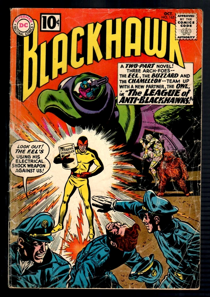 Blackhawk # 165 (2.0) 10/1961 D.C. White Square Priced 10c Box Cover The Eel App - Image 1 of 4