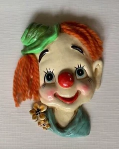 Vtg Enesco chalkware clown wall decor - Picture 1 of 7