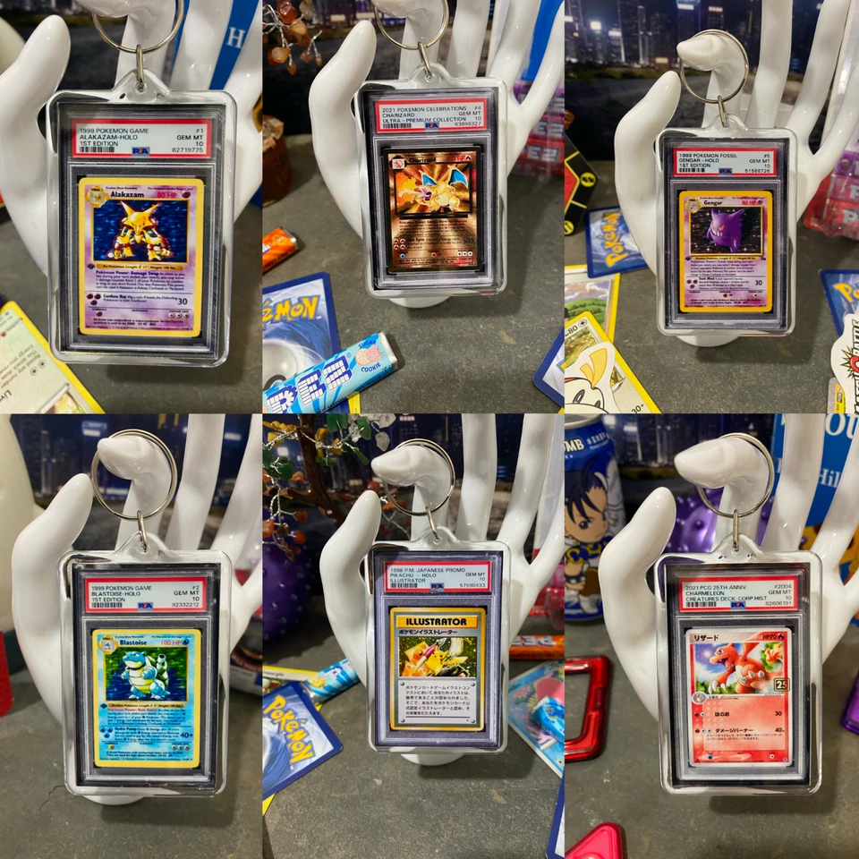 Pokemon Limited Edition - Mini Slab Keychains 1st EDITION shadowless and more! - Image 1 of 4