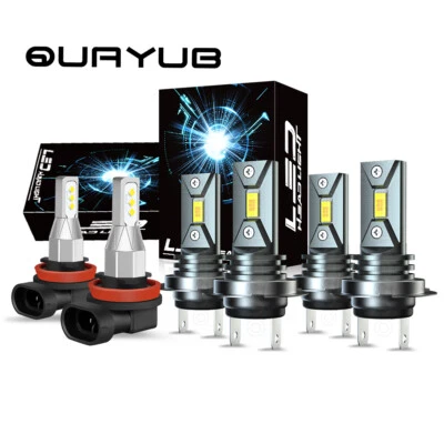 For Mercedes-Benz E350 E550 2008-2012 LED Headlight Bulb High Low Beam+Fog light - Image 1 of 4