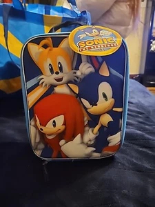 (NEW) Sonic The Hedgehog - Kids Reusable Lunch Bag w/ Water Bottle Pocket - Picture 1 of 7