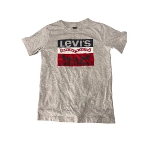 Levi's Graphic T-Shirt Original Riveted Logo Gray Tee Kids Size M - Picture 1 of 9