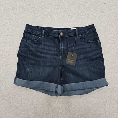 Shorts Simply Vera Wang Feminino Tamanho 12 Jeans Slim Stretch Cintura Média Darkwash... - Imagem 1 de 4