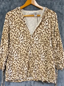 Liz Claiborne Medium Hoodie Sweatshirt mit Tiermotiv und Reißverschluss 1X - Bild 1 von 8