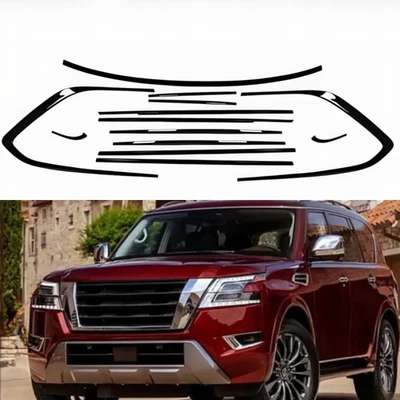 13PCS Window Molding Trim Frame Strips Gloss Black For Nissan Armada 2018-2024 - Изображение 1 из 4