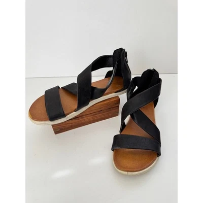 MIA Women’s Size 5 Strappy Sandals  Black Gladiator Zip Back Casual Flat Shoes - Image 1 of 4