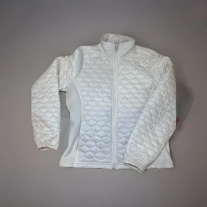 Chaqueta LL Bean para mujer M abrigo acolchado blanco roto cremallera completa - Imagen 1 de 7