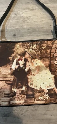 Vintage puppy love beaded Artistic novelty shoulder bag Handbag purse teen tote  - Image 1 of 4