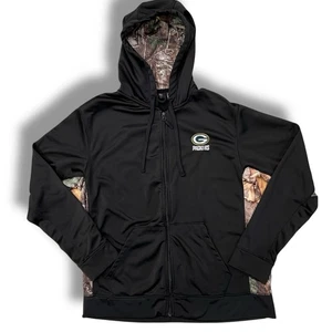 Dunbrooke Para Hombres NFL Green Bay Packers Sudadera con Capucha Grande Negra Árbol Real Camuflada Cremallera Completa - Imagen 1 de 8