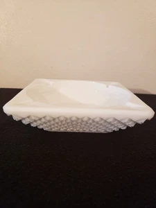 WESTMORELAND MILK GLASS DIAMOND POINT PATTERN ASHTRAY - VINTAGE - Picture 1 of 6