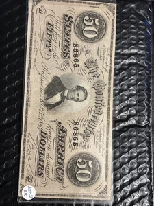 1864 Confederate States of America $50 Fifty Dollar Note - Picture 1 of 6