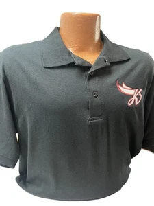 Kokomo Jackrabbits Baseball Polo w/ K Logo, Black, 50/50 Blend, Indiana - Picture 1 of 1