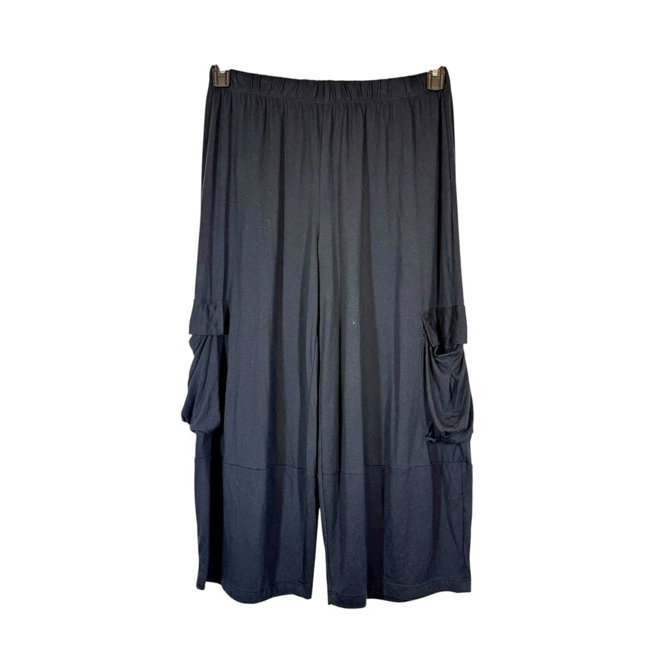 Pantalones cargo Chalet Et Ceci Hallie para mujer M negros mezcla de bambú pastillas para piernas de barril Foto 1 de 4