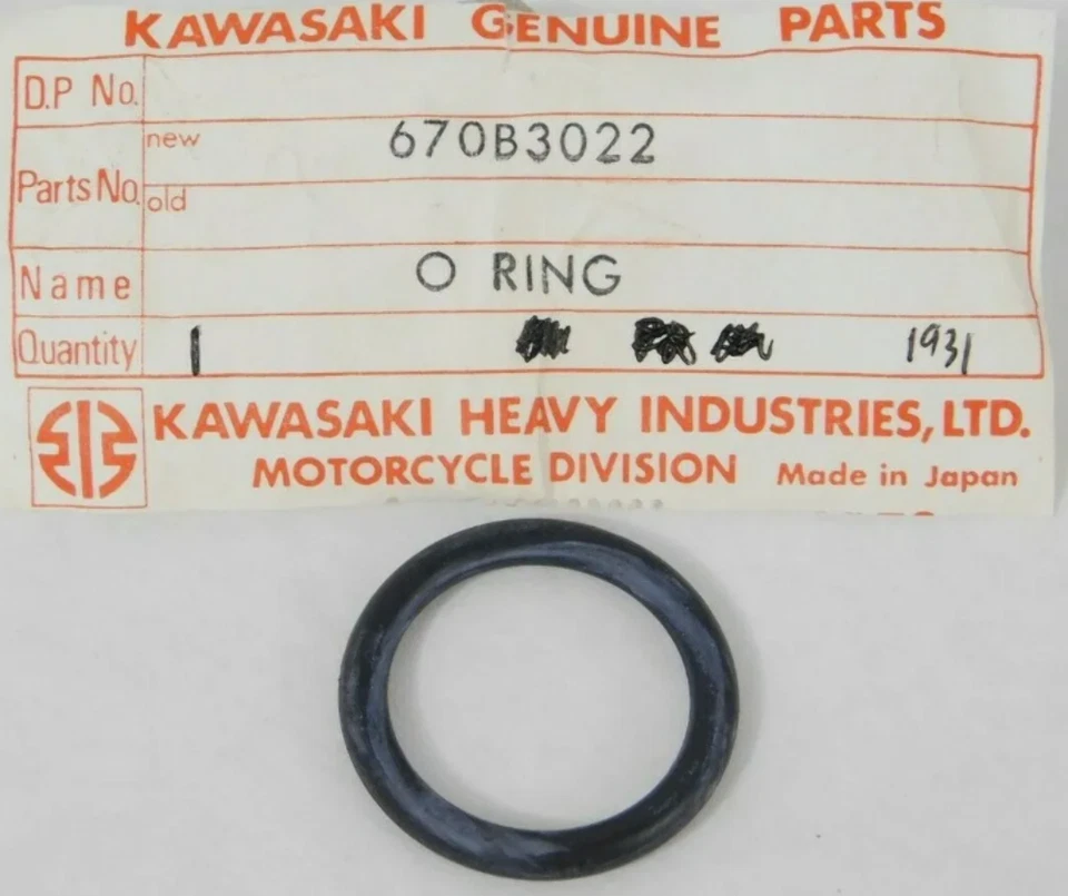 O-ring NOS genuíno Kawasaki F5 F8 F9 KX250 KX450 22mm fábrica fabricante de equipamento original 670B3022 NOVO - Imagem 1 de 4