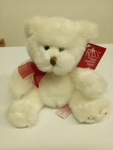 Russ Berrie "I Love You" Byron 11" White Teddy Bear with Tags - Picture 1 of 7