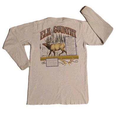 Camisa De Colección Buffalo Henley Para Hombres XL Elk Country 1989 Manga Larga Manchas Débiles Foto 1 de 4