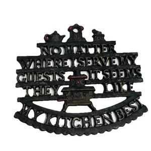 Vintage Wilton Cast Iron Trivet "...Serve My Guest...My Kitchen Bests” Country - Picture 1 of 7