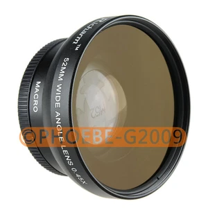 HIGH QUALITY 52mm 0.45x WIDE Angle + Macro Conversion LENS 52 0.45 - Picture 1 of 1