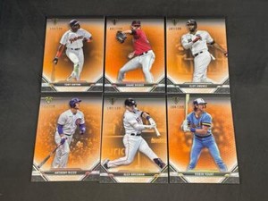 6 CARD 2021 TOPPS TRIPLE THREADS BASEBALL AMBER PARALLEL /199 SET BUILDER LOT