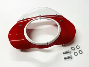 VESPA SS50 SS90 DAL 1965 AL 1971 ROSSA CON PARAFANGO SUPERIORE TRASPARENTE CON MATERIALI DI FISSAGGIO - Foto 1 di 4