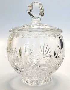 VINTAGE DECKEL GLAS KRISTALL SCHALE SCHWER 1,7 Pfund 5 ZOLL HOCH - Bild 1 von 6