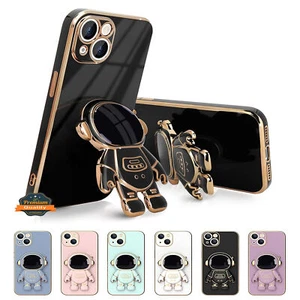 For Apple iPhone 15 Pro Max Astronaut Hidden Stand PC Plating Hybrid Case Cover - Picture 1 of 44