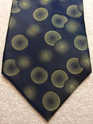 范海森男式领带 4 X 61 蓝色带绿色圆形 — 第 1/4 张图片