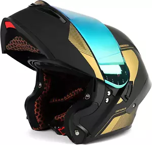 Modular LED Full Face Motorcycle Helmet - DOT Approved, Flip-Up Dual Visor Desig - Picture 1 of 8
