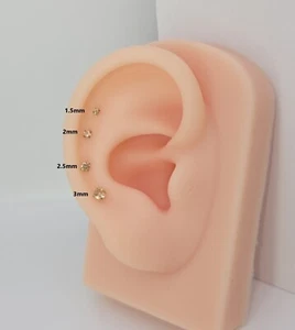 20G/18G/16G Titanium Honey Push Pin Labret, Threadless Flat Back Earring - Picture 1 of 13