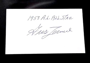 GUS ZERNIAL ADDED "1953 A.L. ALL STAR" SIGNED AUTOGRAPHED INDEX CARD 3X5 - Picture 1 of 1