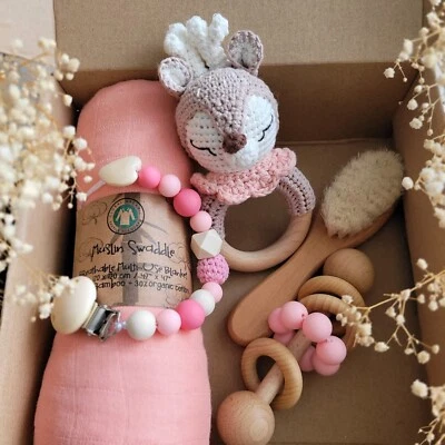 Baby Geschenkset - für Neugeborene Rosa 5er Set - Bild 1 von 4