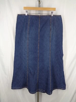 Falda Jean Larga Venezia Talla Grande 20 Acampanada Maxi Trompeta Sirena Denim Modesto Y2K Foto 1 de 4