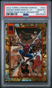 2024 Topps Marvel Chrome Spider-Man Orange Gold Refractor /25 #SG-1 PSA10 POP6 - Picture 1 of 3