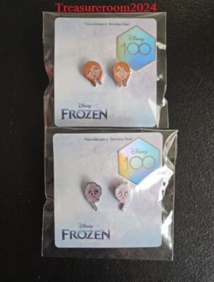 Pendientes Disney Couture Kingdom Frozen Elsa & Anna para niños ¡¡LICENCIA!! ¡NUEVO! Foto 1 de 4