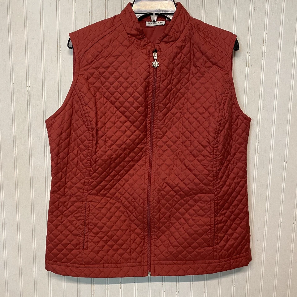 Chaleco acolchado HANNAH para mujer grande cremallera completa sin mangas bolsillos rojos informal al aire libre Foto 1 de 4