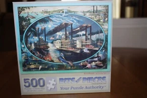 Bits and Pieces Puzzle "Flussboote" 500 Teile - Bild 1 von 3