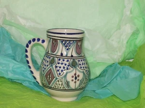 CERAMIC MUG CREATED IN TUNISIA BY LE SOUK HAND PAINTED - Picture 1 of 6