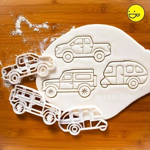 3 Camping Vehicles cookie cutters: Caravan, Pickup Truck, SUV | camper van 4x4 - Picture 1 of 7