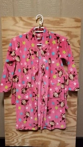 The Children's Place Kids Girls Robe Monkeys Print Pockets Pink Size Large 10/12 - Picture 1 of 9