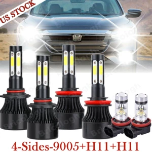 Combo Fits Honda CR-V CRV 2015-2019 LED Headlight Fog Light 6X 9005 H11 H8 Bulbs - Picture 1 of 12