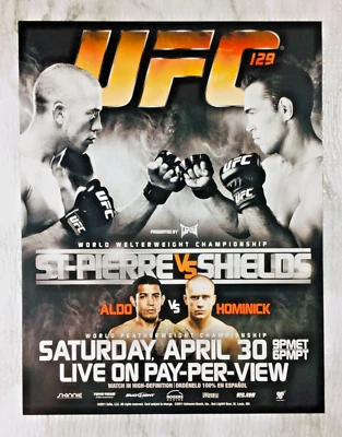 "UFC 129" MINI PÓSTER MMA IMPRESIÓN FOTOGRÁFICA (8,5X11) ST-PIERRE vs SHIELDS ALDO (2011) Foto 1 de 2