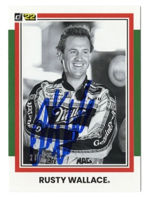 AUTOGRAPHED Rusty Wallace 2022 Donruss Racing RARE GREEN PARALLEL (#2 Miller Lit - Image 1 of 2