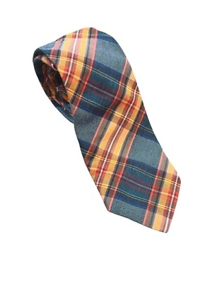 SUITSUPPLY ITALIA HOMBRE ALGODÓN SEDA CUADROS NARANJA MULTI LUJO CORBATA CUELLO 3.25 Foto 1 de 4