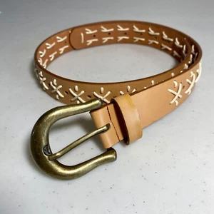 Cintura donna Capezio marrone tessuto cucito pelle abito taglia small - Foto 1 di 5