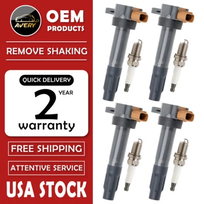 4 Ignition Coil +4 Spark Plug Pack for Suzuki Grand Vitara Kizashi Swift SX4 L4 Foto 1 de 4