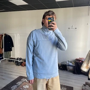 Armani Jeans Y2K Vintage Men's Blue Half 1/4 Zip Sweatshirt Size L - Picture 1 of 9