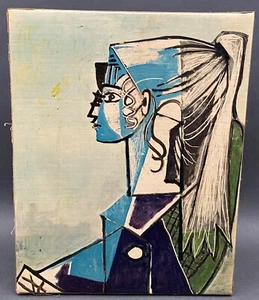 Tableau Reproduction Picasso par Braun Portrait Jeune Femme 1954 A5001 - Foto 1 di 8