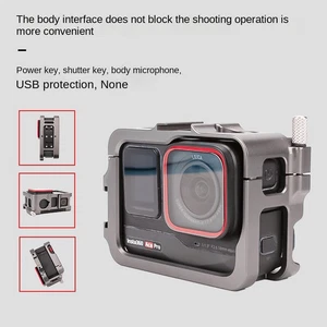 Aluminium Mount Frame Cage Case mit 2 Cold Shoes für Insta360 Ace / Pro / Pro 2 - Bild 1 von 7